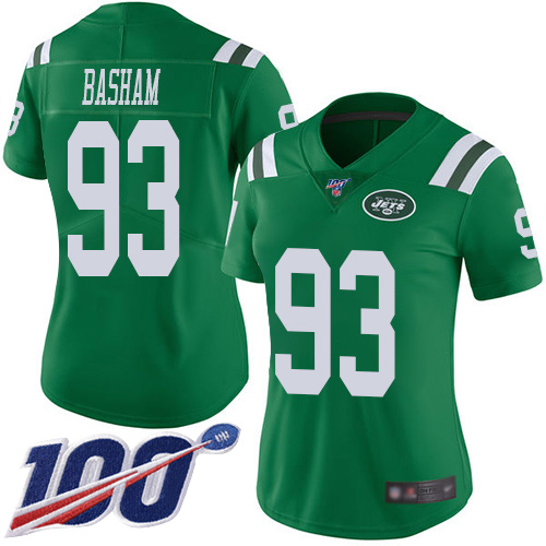New York Jets Limited Green Women Tarell Basham Jersey NFL Football #93 100th Season Rush Vapor Untouchable->women nfl jersey->Women Jersey